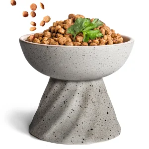 Ne&No - ciotola rialzata in ceramica per gatti effetto pietra