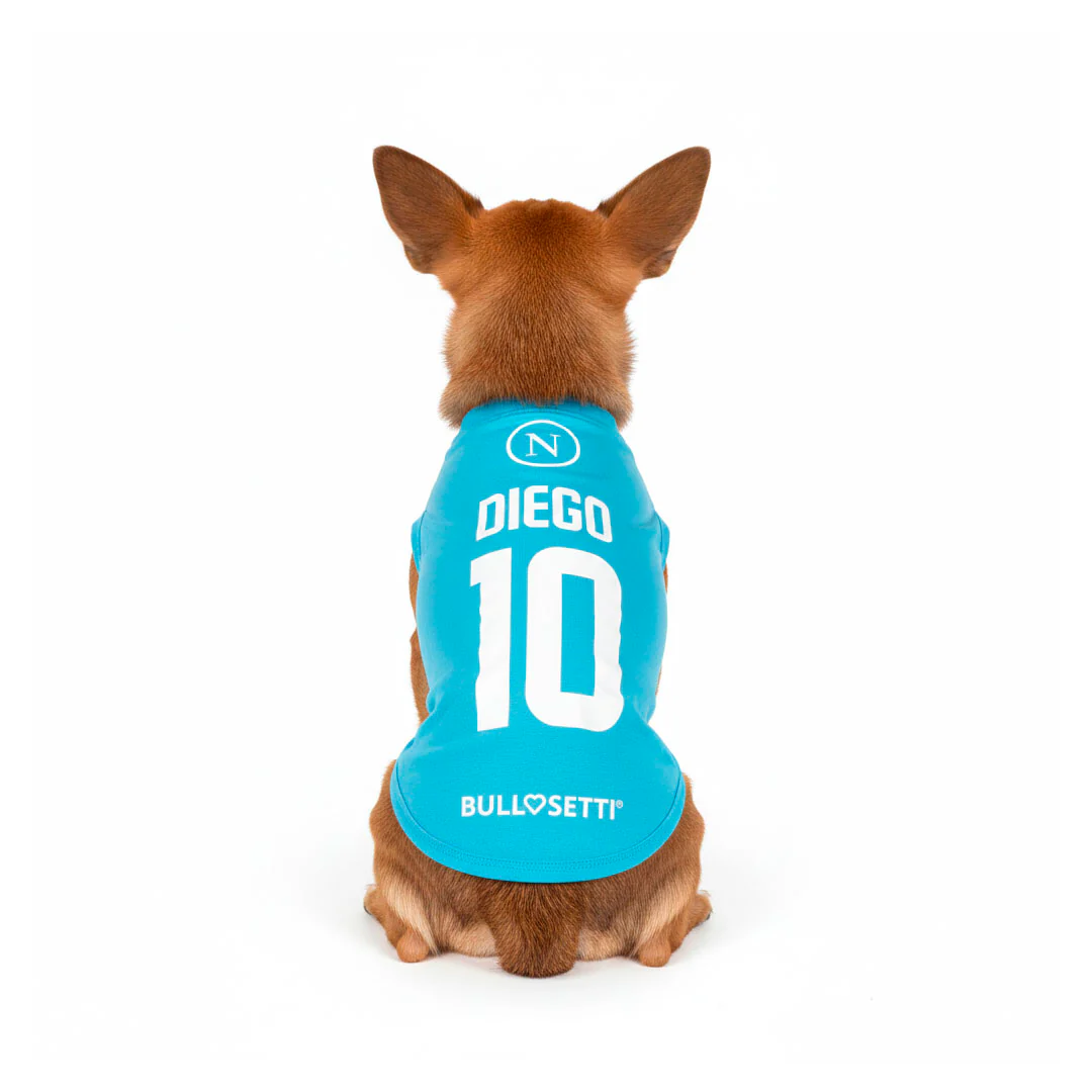 Maglietta napoletana personalizzata da calcio - con maniche - per cani da 4 a 40kg