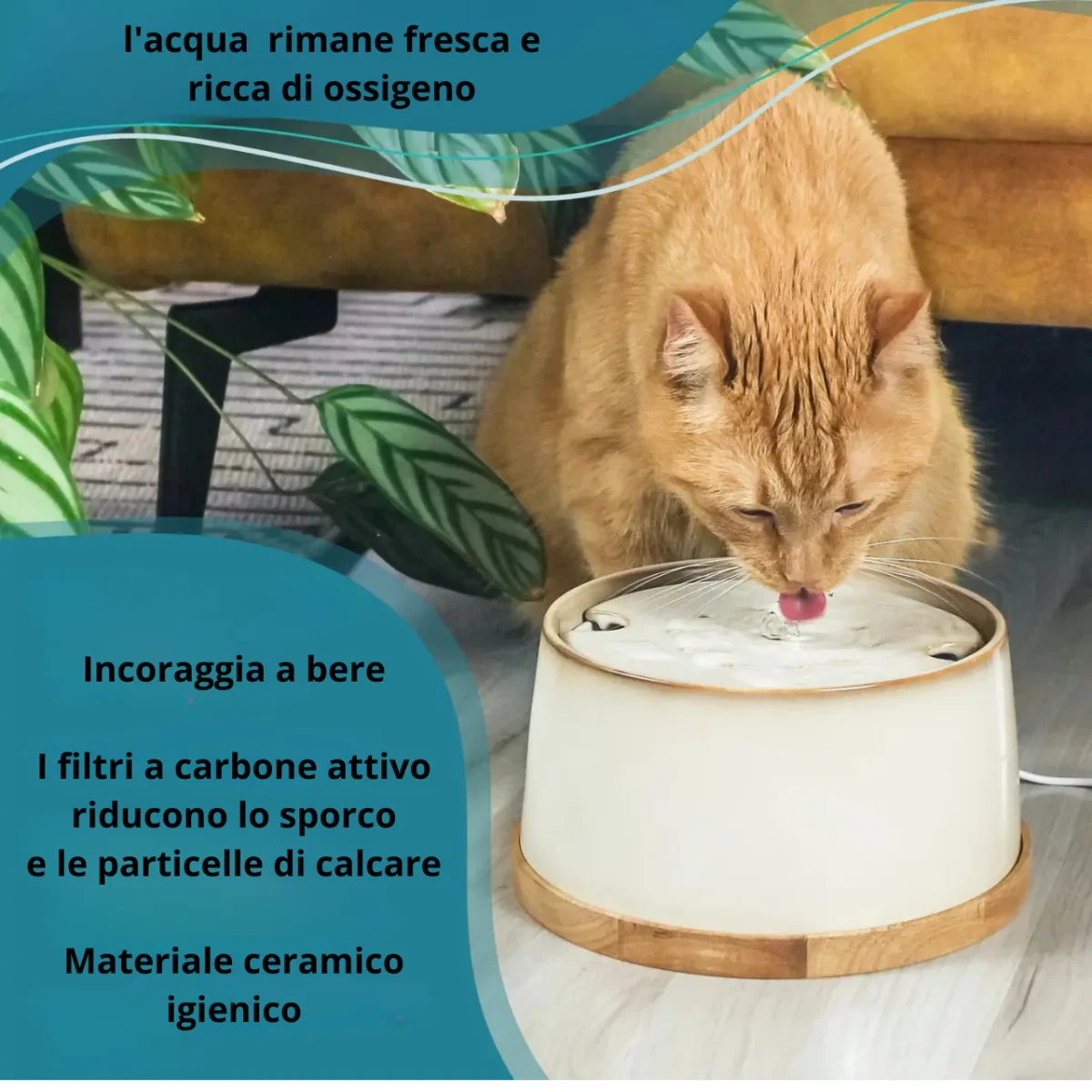 Ne&No - Fontana in ceramica + Base in bambù - immagine 9