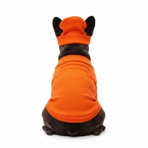 Maglietta aderente con cuffia in cotone - streetwear - arancione