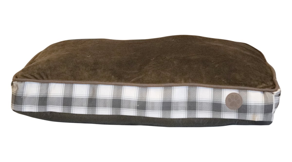 Materasso Tartan Scozzese Marrone Sfoderabile per Cani – Modello Basic - immagine 2