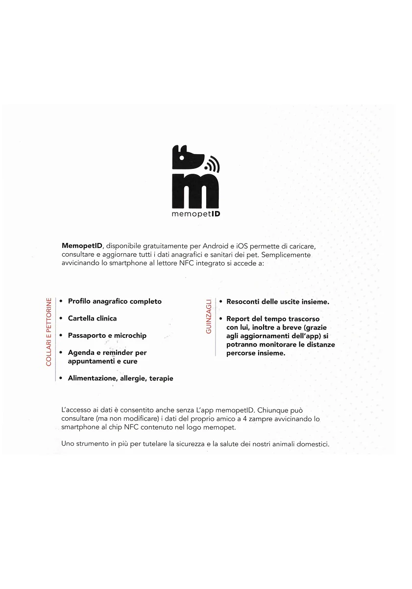 MyFamily Collare MemoPet Rosso S-M 25-45 cm per Cani - immagine 3