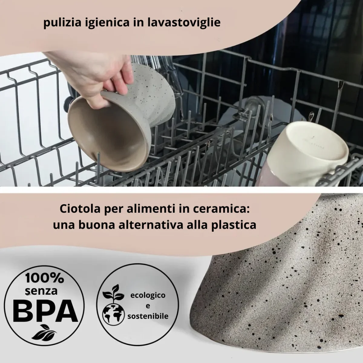 Ne&No - ciotola rialzata in ceramica per gatti effetto pietra - immagine 5