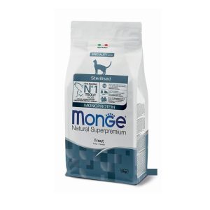 Monge Natural gusto trota per gatti adulti sterilizzati 10 kg