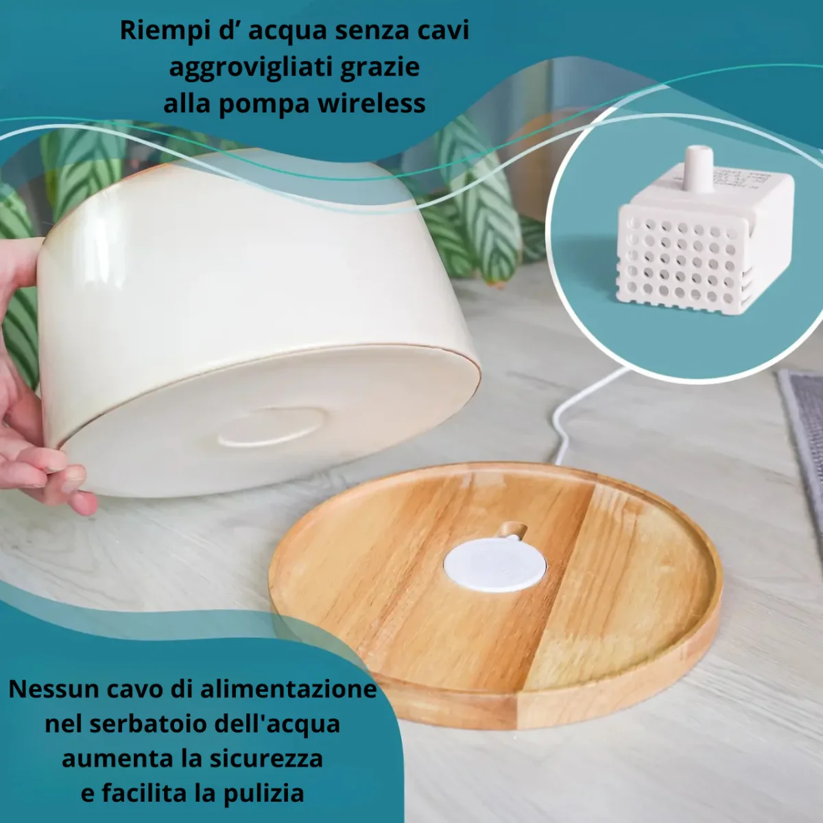 Ne&No - Fontana in ceramica + Base in bambù - immagine 8